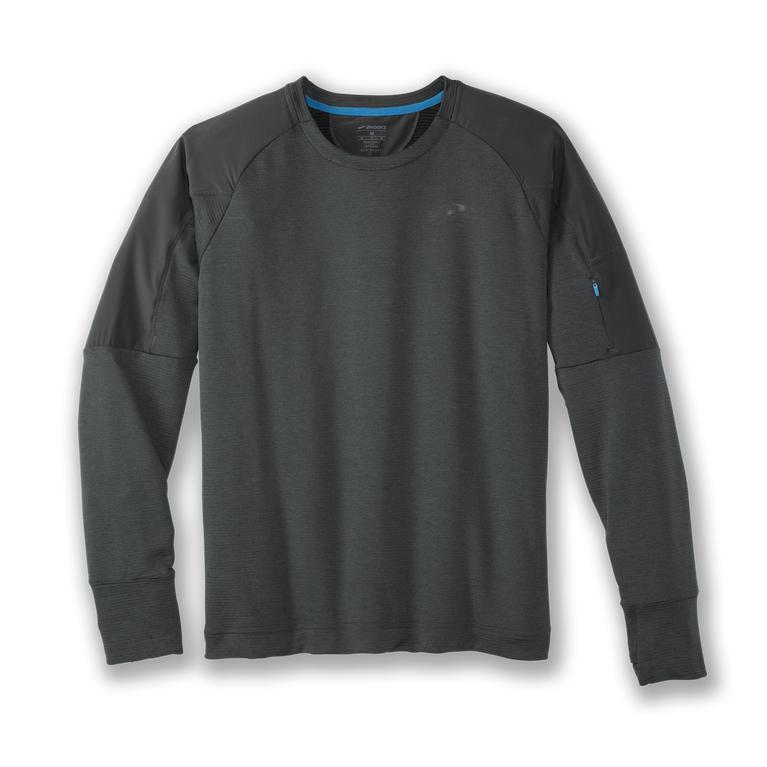 Brooks Notch Thermal Long Sleeve Running Shirt - Men's - Dark Oyster/grey (25197-KAZE)